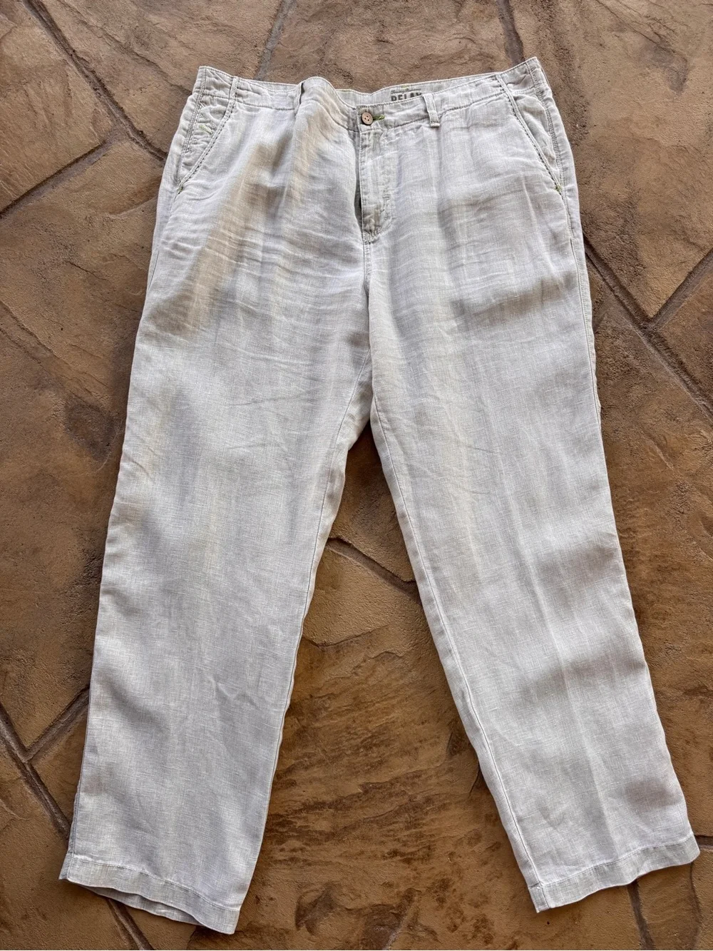 Tommy Bahama Relax Men’s 40x32 100% Linen Pants Beige Resort Casual